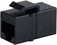 RJ-45 Keystone Verbinder, Cat. 6, UTP, schwarz - RJ-45 Buchse auf RJ-45 Buchse, 250 MHz, 1 Gbit/s
