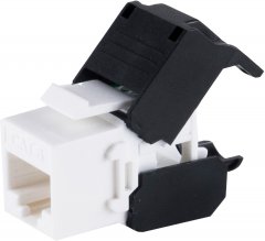RJ-45 Keystone, Cat. 6, UTP, werkzeuglos, wei� - Schneidklemme \(LSA\) auf RJ-45 Buchse, 250 MHz