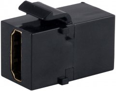 HDMI-A Keystone Verbinder, 18Gbps, schwarz - HDMI-A Buchse auf HDMI-A Buchse, 4K2K (60 Hz), 4:4