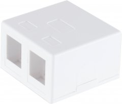 Keystone Anschlussbox, 2-fach, wei� - Geeignet f�r 2 Keystone Module, 50 x 50 x 30mm, Kunststoff