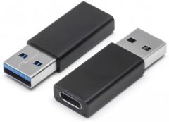USB-A auf USB-C Adapter USB 3.2 Gen 2x1 10 Gbps Aluminium schwarz - Adapter 8-Pin auf 3,5mm Klinke,