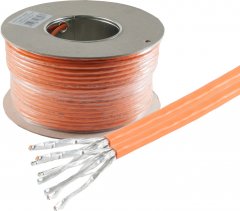 Cat. 7 Verlegekabel, S/FTP, BasicPro, Duplex, 100m, orange - LSZH \(Halogenfrei\), Duplexkabel