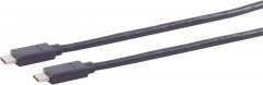 USB-C Verbindungskabel USB 3.2 Gen 2x2 20Gbps PD 60W 3-fach ALU schwarz 1,5m - USB-C® Stecker auf