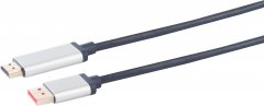 HomeCinema DisplayPort Adapterkabel, HDMI-A, 1,5m, blau - Highflex PVC, 4K (60Hz), 4:4, HDR10