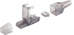 RJ-45 Stecker, werkzeuglos, UTP, Cat. 6A, schwarz - Schneidklemme \(LSA\) auf RJ-45 Stecker