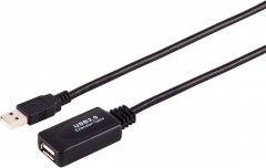 Aktive USB-A Verl�ngerung, USB 2.0, 480Mbps, 15m - USB-A Stecker auf USB-A Buchse, aktiv, 480