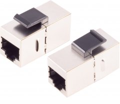 RJ-45 Keystone Verbinder, Cat. 6A, STP, 24 Stück, silber - RJ-45 Buchse auf RJ-45 Buchse, 500 MHz