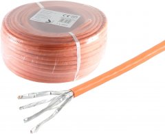 Cat. 7 Verlegekabel, S/FTP, CCA, orange, 10m - LSZH (Halogenfrei), 600MHz, 10Gbit/s, AWG 23/1