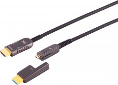 AOC HDMI 2.1 Verlegeset Glasfaser 48Gbit/s 4K120Hz eARC VRR ablösbare Stecker 10 m - eARC, VRR