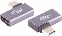 USB-C� Adapter USB4 4.0 Gen 3x2 40Gbps Pro 90� links/rechts DP 2.0 PD 240W silber - USB-C� Stecker,