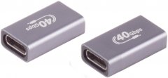 USB-C� Verbinder Buchse auf Buchse USB4 4.0 Gen 3x2 40Gbps DP 2.0 PD 240W silber - USB-C� Stecker