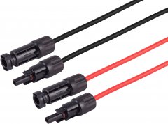 PV4 Verlängerung, 4mm², 2er Set R/SW, 15m, rot/schwarz - AC U0/U = 1 kV, verzinntes Kupfer, Ø 4mm