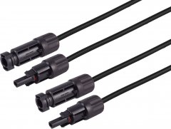 PV4 Verl�ngerung, 4mm�, 2er Set SW/SW, 25m, schwarz - AC U0/U = 1 kV, verzinntes Kupfer, � 4mm