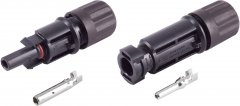 PV4 Stecker/Buchse Set 2.5-6mm�, IP68, 1500V, schwarz - Stecker + Buchse, � 4mm, verzinntes Kupfer