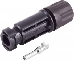 PV4 Stecker 2.5-6mm�, IP68, 1500V, 25 St�ck, schwarz - � 4mm, verzinntes Kupfer, Stiftstecker