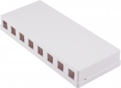 Keystone Anschlussbox, 8-fach, wei� - Geeignet f�r 8 Keystone Module, 217 x 93, 52mm \(185mm\)