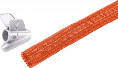 Flex Kabelkanal 25mm Orange 3,75 m PET Gewebeschlauch selbstschließend inkl. Werkzeug - PET-Nylon