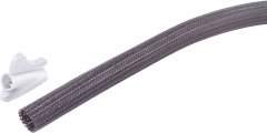 Flex Kabelkanal 13mm Schwarz 7,5 m PET Gewebeschlauch selbstschlie�end inkl. Werkzeug - PET-Nylon