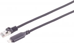 USB-C LAN Kabel 1 Gbps Gigabit Ethernet RJ45 ALU schwarz 10m - USB-C auf RJ45 LAN, 1 Gbps, Gigabit