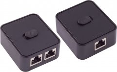 Netzwerk-Switch, 1x2, 1G, ABS schwarz - vergoldet, 1x RJ45, 2x RJ45, Auto-MDI / MDIX