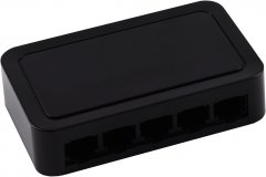 Netzwerk-Switch, 5-port, 100M, ABS, schwarz - vergoldet, 5x RJ45, Auto-MDI / MDIX, 100 Mbit/s