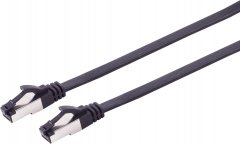 Patchkabel Cat. 8.1 flach TPE schwarz 1m - ALU Folie kaschiert PIMF (100% dicht), TPE (Halogenfrei)