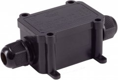Outdoor Kabelverbinder Box, IP68, 1x1, schwarz - 4mm, 122 x 70 x 40, 62 x 51mm, 4 - 12mm - IP68