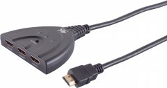 HDMI Umschalter 3x1, ABS, 4K60Hz, Eco, schwarz - 4K (60Hz), 4:4, HDCP 2.2, An diesem HDMI�