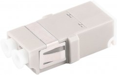 LWL-Verbinder, LC-LC, Shutter, Duplex, beige - LC-Duplex Buchse auf LC-Duplex Buchse, Keramik