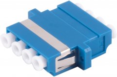 LWL-Verbinder, LC-LC, Quad, blau - LC-Quad Buchse auf LC-Quad Buchse, Keramik, Singlemode - LC-Quad