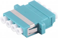 LWL-Verbinder, LC-LC, Quad, aqua - LC-Quad Buchse auf LC-Quad Buchse, Keramik, Multimode, OM3