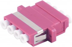 LWL-Verbinder, LC-LC, Quad, violett - LC-Quad Buchse auf LC-Quad Buchse, Keramik, Multimode, OM4