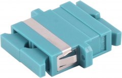 LWL-Verbinder, SC-SC, Duplex, aqua - SC-Duplex Buchse auf SC-Duplex Buchse, Keramik, Multimode, OM3