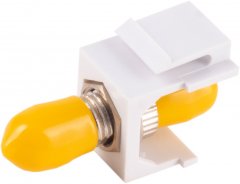 LWL-Keystone Verbinder, ST-ST, Simplex, SM, gelb - ST-Simplex Buchse auf ST-Simplex Buchse, Keramik