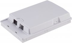 LWL-Verteilerbox, ABS, 2-fach, wei� - 2 LWL-Verbinder, Werkzeugloses �ffnen des Geh�uses \(Clips\)