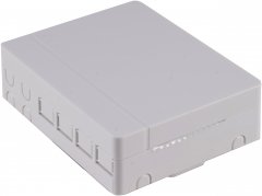LWL-Verteilerbox, ABS, 4-fach, wei� - 4 LWL-Verbinder, Werkzeugloses �ffnen des Geh�uses \(Clips\)