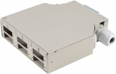 LWL-Verteilerbox, Metall, 6-fach, DIN rail, grau - 6 LWL-Verbinder, Geh�use verschraubt - f�r