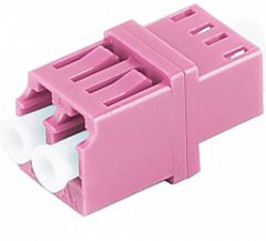 LWL-Verbinder, LC-LC, RJ45 Style, Duplex, violett - LC-Duplex Buchse auf LC-Duplex Buchse, Keramik