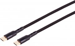 BlackCotton USB-C Verbindungskabel USB 2.0 480Mbit/s Laden Daten Textil Schwarz 2 m - USB-C�
