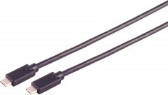 USB-C Verbindungskabel USB 3.2 Gen 2x2 20Gbps PD 100W 20V5A schwarz 1m - USB-C® Stecker auf USB-C®,