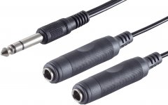 Klinkenstecker 6,3mm TRS auf 2�Klinkenbuchse 6,3mm Y-Adapter Splitter Stereo Verteiler - Klinke