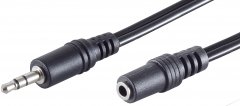 3,5mm Klinken-Verlängerung Stereo Stecker auf Buchse vernickelt Kupfergemisch schwarz 10,0 m
