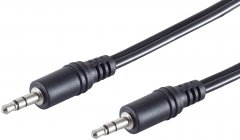 3,5mm Klinken-Anschlusskabel Stereo Stecker auf Stecker vernickelt Kupfergemisch schwarz 1,5 m