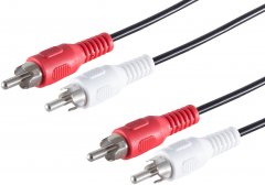 Stereo Cinchkabel 2x Cinchstecker auf Cinchstecker Eisen vernickelt Kupfergemisch 1,5 m �