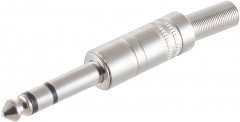 Klinkenstecker Stereo 6,3 mm gerade l�tbar Metall schwarz - Audio HiFi DIY, 1/4 Zoll TRS L�tstecker