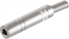 Klinkenkupplung Stereo 6,3 mm l�tbar Metall schwarz - Audio HiFi DIY, 1/4 Zoll TS L�tkupplung