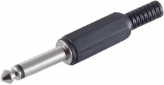 Klinkenstecker Mono 6,3 mm gerade l�tbar Kunststoff schwarz - Audio HiFi DIY, 1/4 Zoll TS