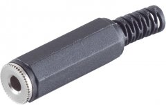Klinkenkupplung Mono 2,5 mm l�tbar Kunststoff schwarz - Audio DIY, 2,5mm Klinke TS L�tkupplung