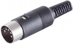 Diodenstecker 5-polig l�tbar DIN-Stecker Kunststoff schwarz - DIN Audio Stecker, 5-polig l�tbar