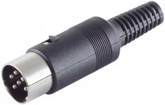 Diodenstecker 6-polig l�tbar DIN-Stecker Kunststoff schwarz - DIN Audio Stecker, 6-polig l�tbar